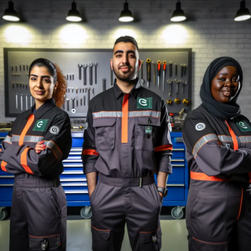 Zespół certyfikowanych techników w warsztacie