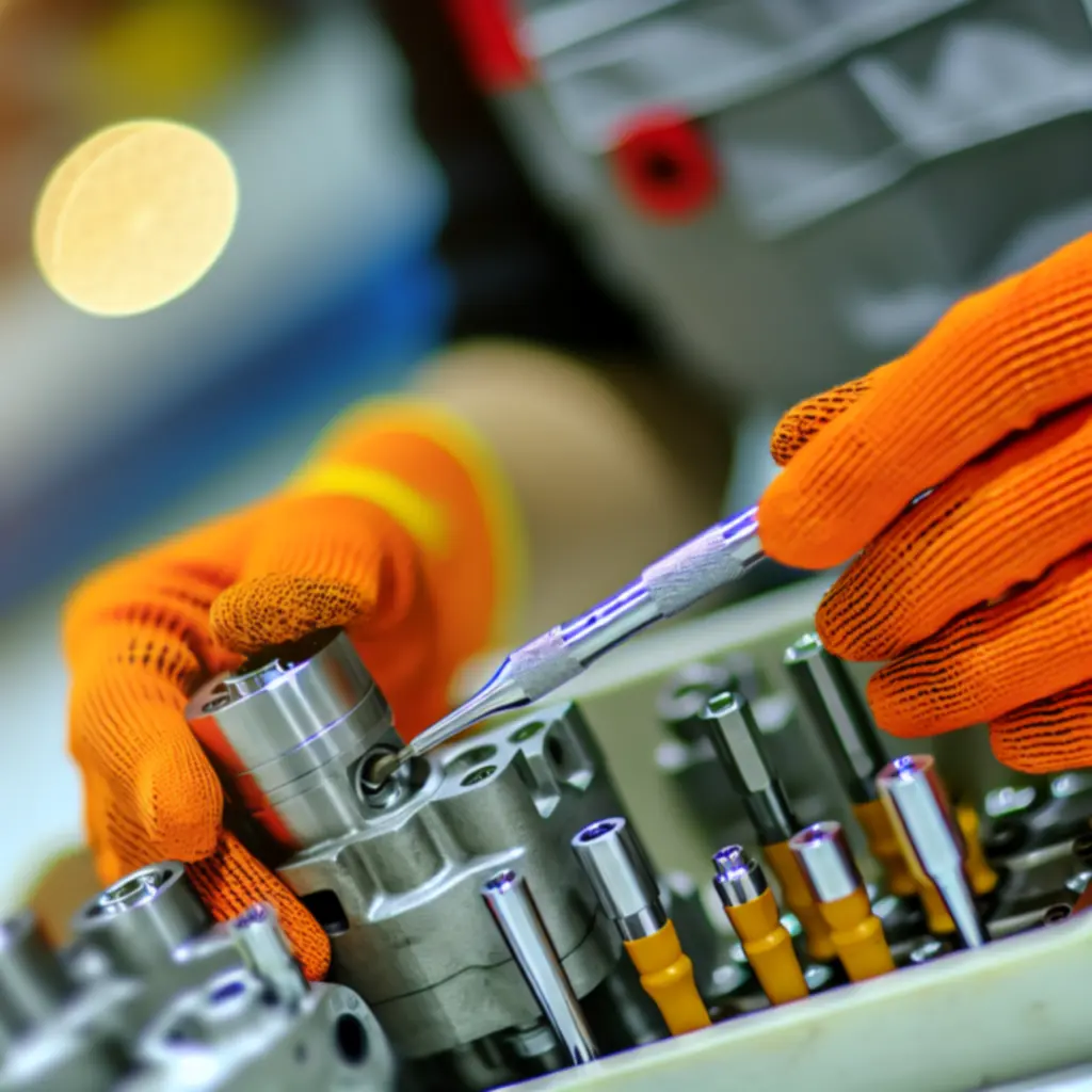 Precyzyjna praca technika przy regeneracji podzespołu