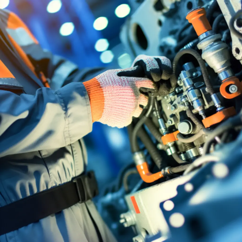 Technik wykonujący precyzyjne prace serwisowe przy profesjonalnym sprzęcie